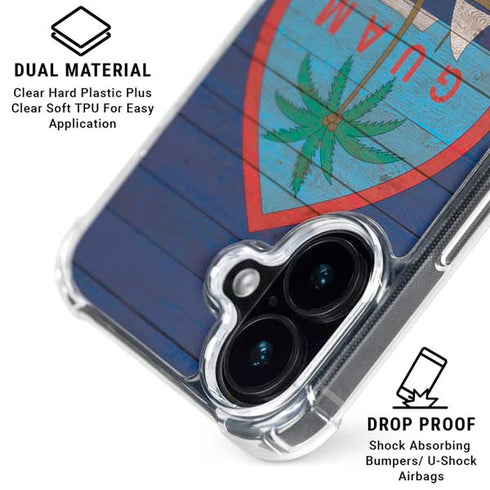 Guam Flag Dark Wood iPhone 17 MagSafe Case